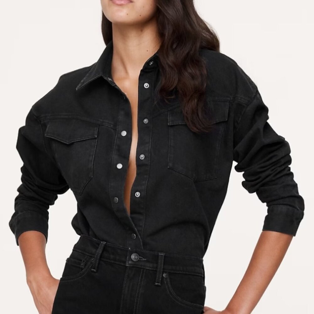 Banana Republic Denim Western Shirt Black Wash S NWT